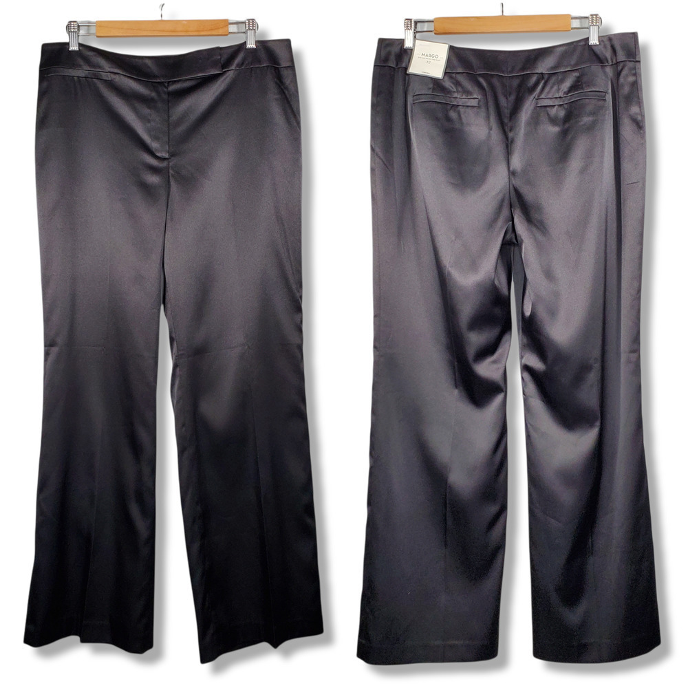 Ann Taylor Flat Front Wide Leg Margo Dress Pants Black Size 12